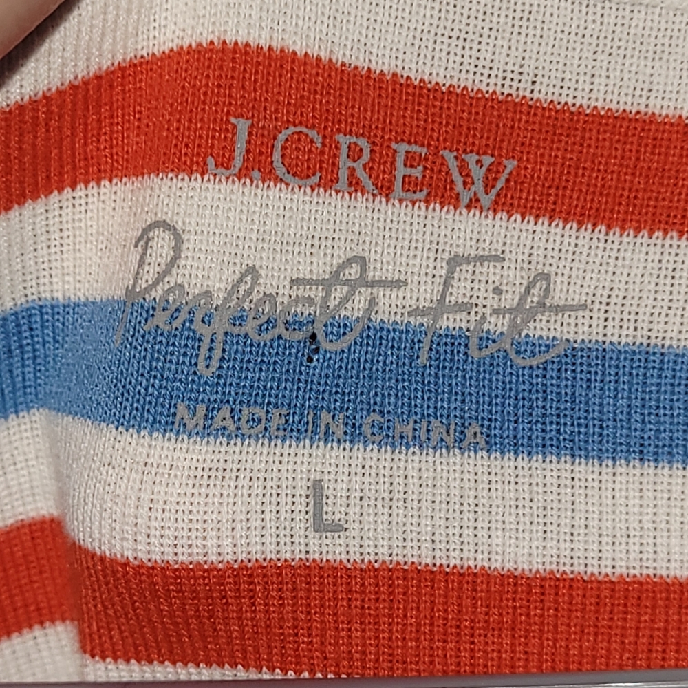 J. Crew Red, Blue, and White Striped Tee - Picture 3 of 5